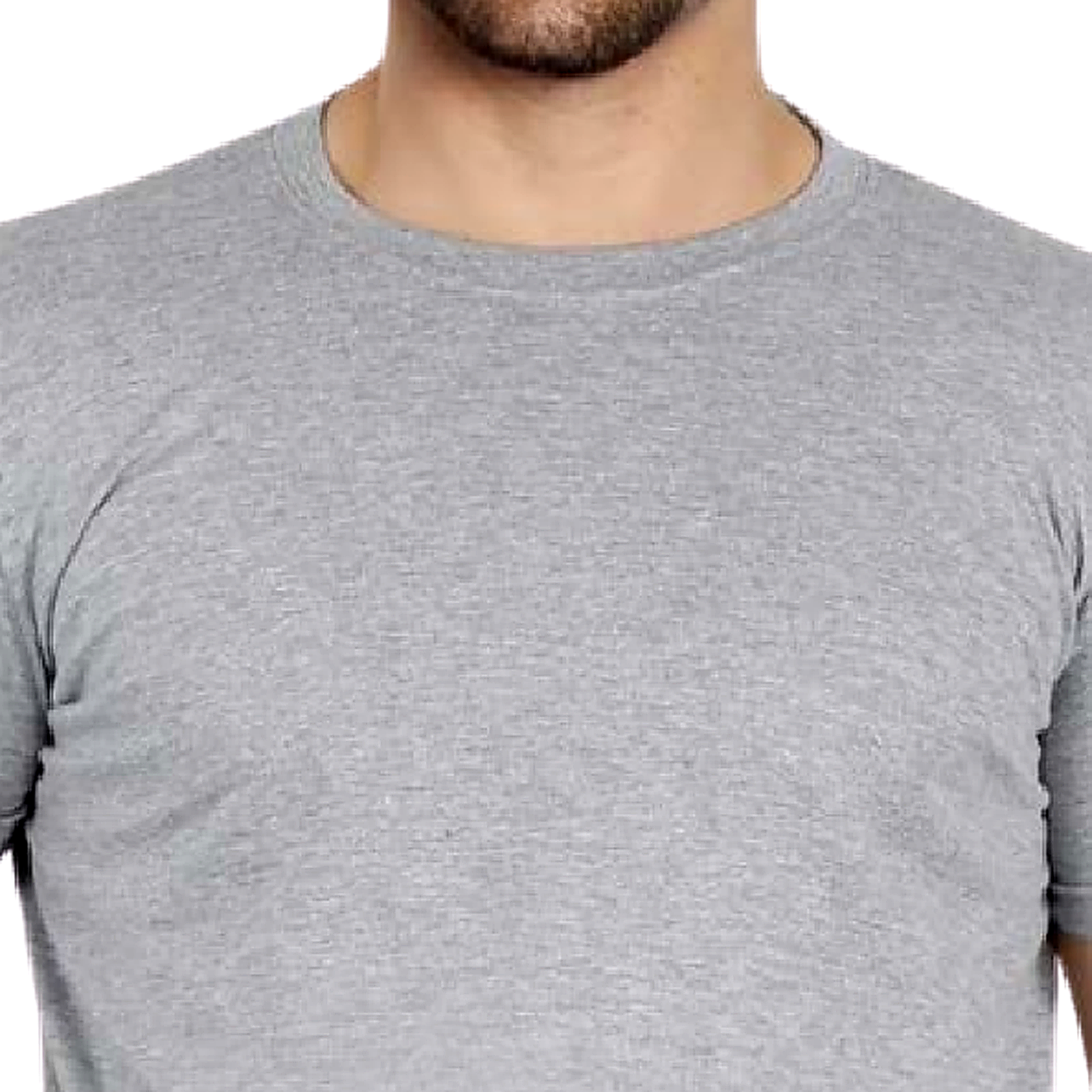 Round Neck T-Shirt — Grey Melange